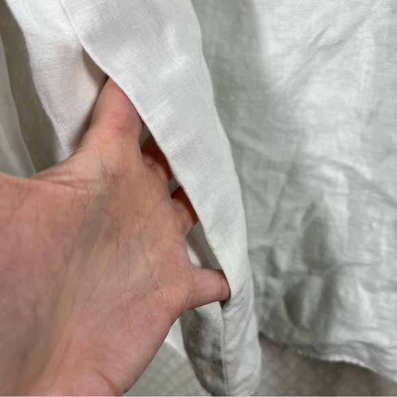 Lafayette 148 White Linen Popover Long Sleeve Oversized Top - Picture 5 of 7